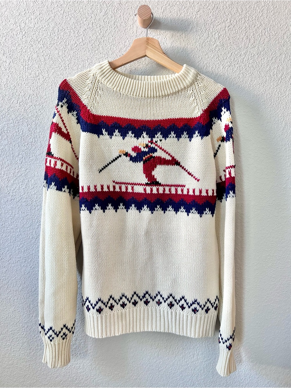 Vintage 80's Sigallo Nordic Ski Sweater Size XL Acrylic Skier Pullover Sweater